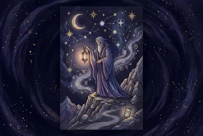 Tarotkarte Der Eremit (Erde): Innenschau, Weisheit, Rückzug