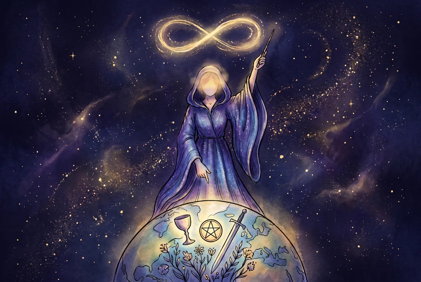 Tarotkarte Der Magier (Luft): Willenskraft, Manifestation, Fokus