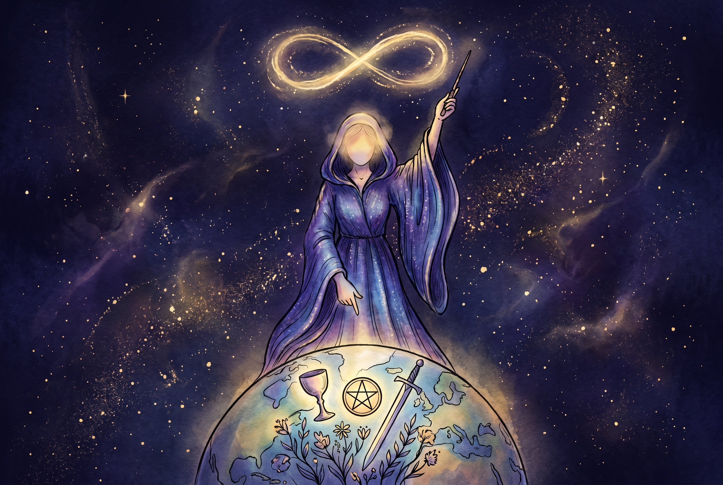Tarotkarte Der Magier (Luft): Willenskraft, Manifestation, Fokus