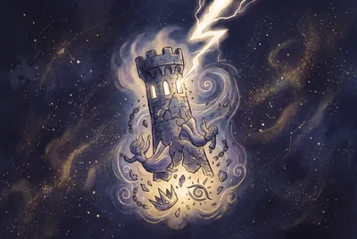 Tarotkarte Der Turm (Feuer): Zusammenbruch, Erkenntnis, Umbruch