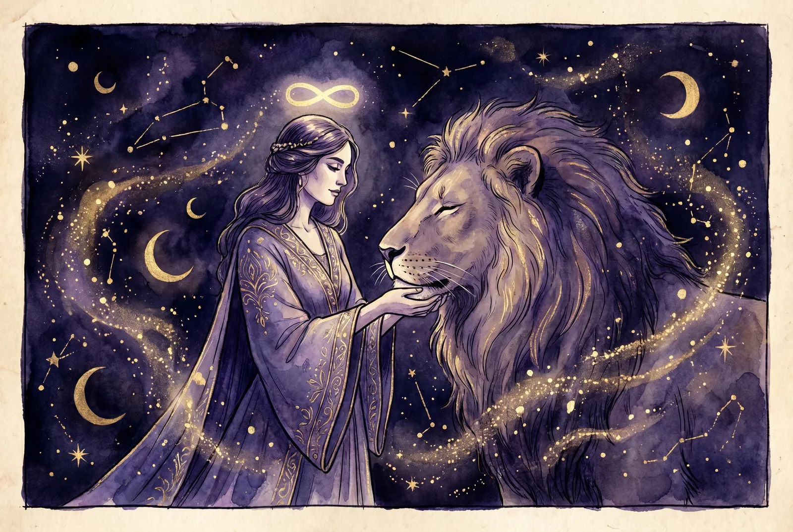 Tarotkarte Die Kraft (Feuer): Innere Stärke, Mut, Mitgefühl