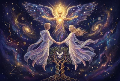Tarotkarte Die Liebenden (Luft): Liebe, Entscheidung, Verbindung