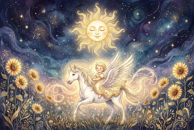 Tarotkarte Die Sonne (Feuer): Freude, Vitalität, Erfolg, Klarheit