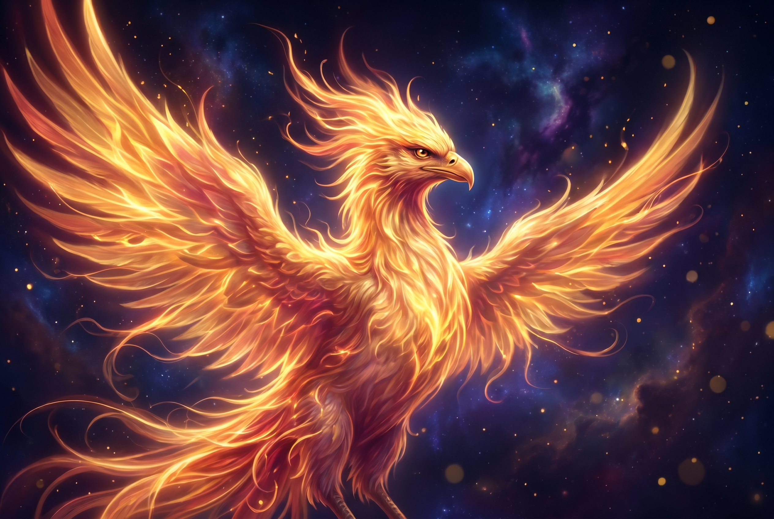 Krafttier Phönix – Feuer-Tier für Kronenchakra