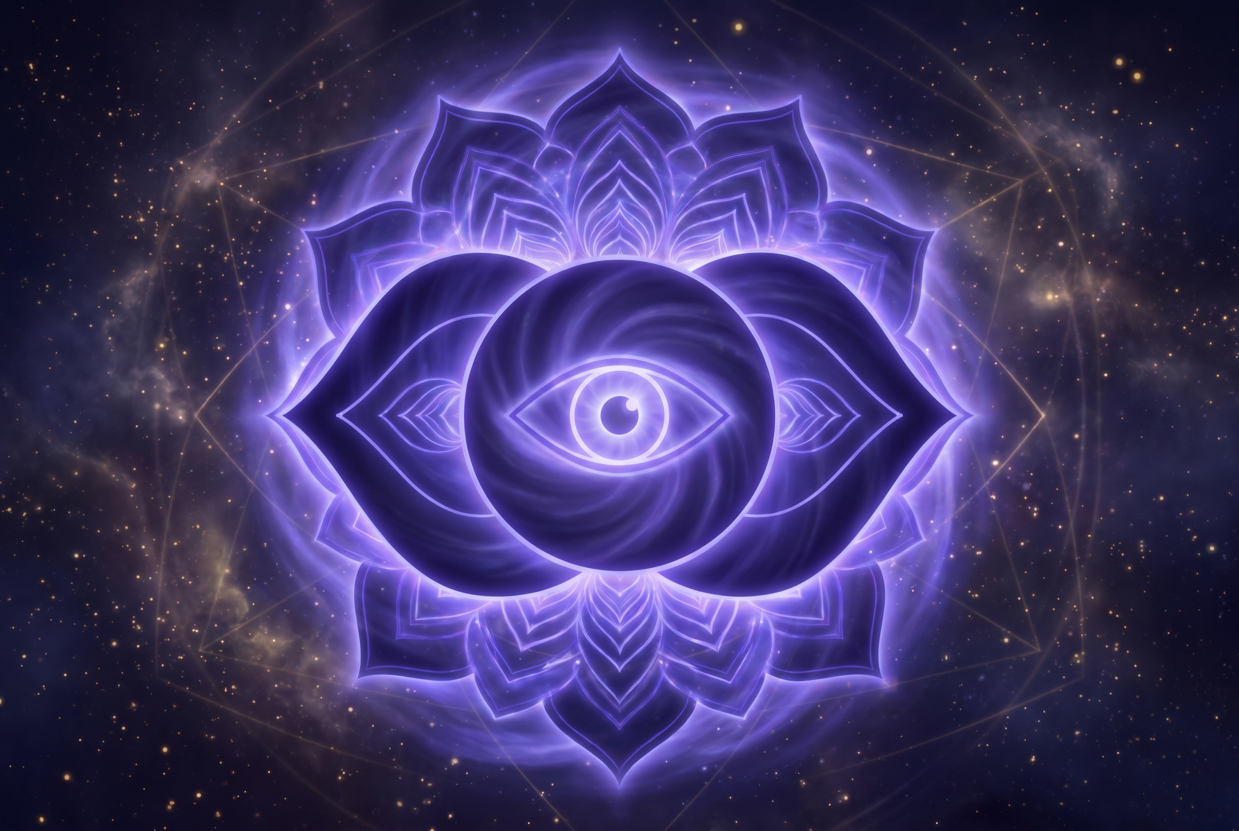 Stirnchakra (Ajna) – Chakra-Symbol in Indigo