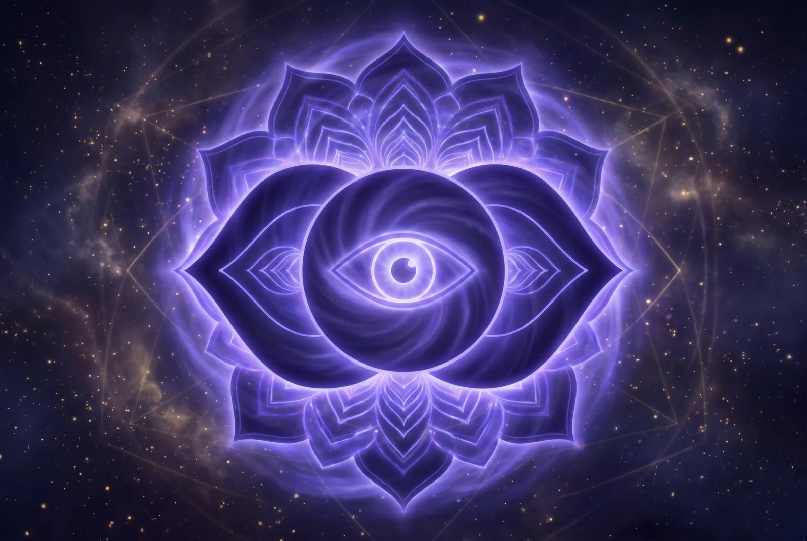 Stirnchakra (Ajna) – Chakra-Symbol in Indigo
